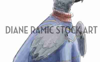 Historian Grey Parrot Stock Art